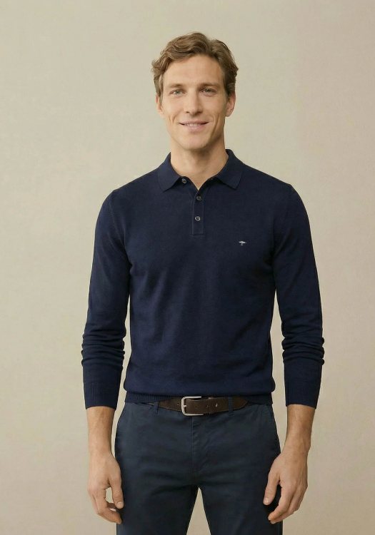 Fynch Hatton Polo Μπλούζα Superfine  - SFPK242 690 Navy