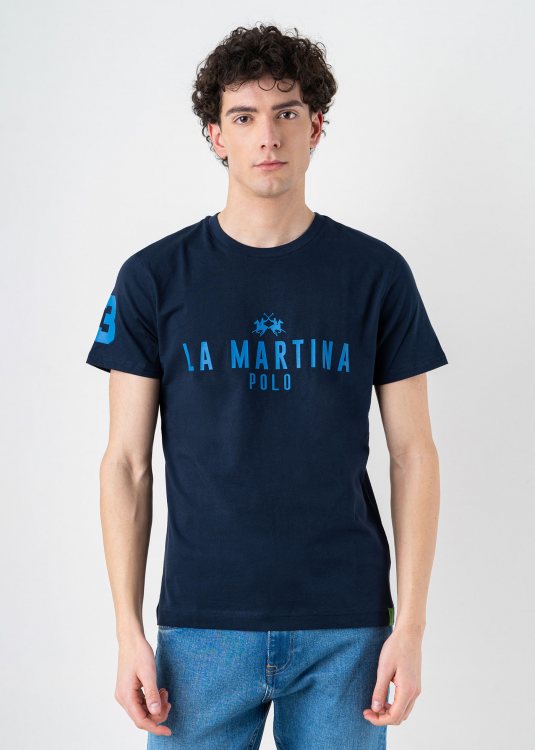 La Martina Κοντομάνικη Μπλούζα της σειράς Man - YMR322 JS206 07017 Blue