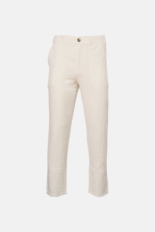 GABBA Λινό Παντελόνι της σειράς Zeta Lino - 11525 0003 White