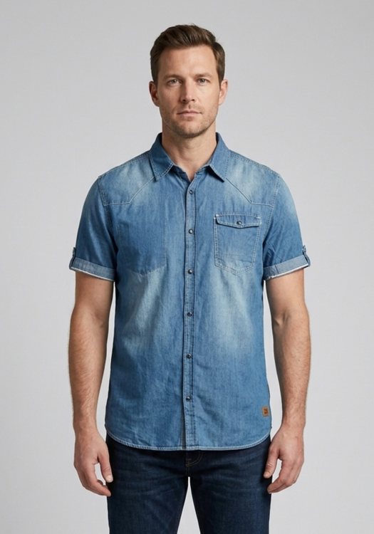 Schott N.Y.C Πουκάμισο Denim - SHRTIBECA Blue