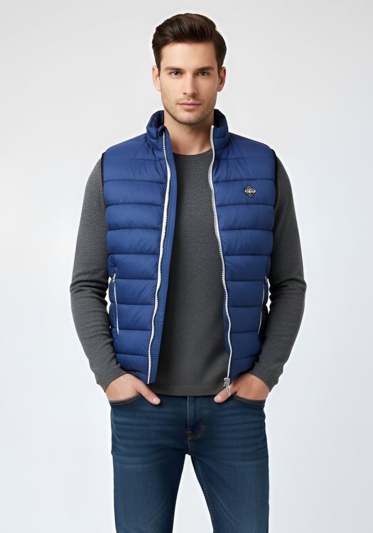 Schott N.Y.C Αμάνικο Μπουφάν της σειράς Rocky - Rocky v blue