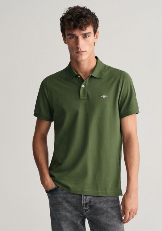 GANT Pique Polo Μπλούζα της σειράς Shield - 2210-1 313 Pine Green