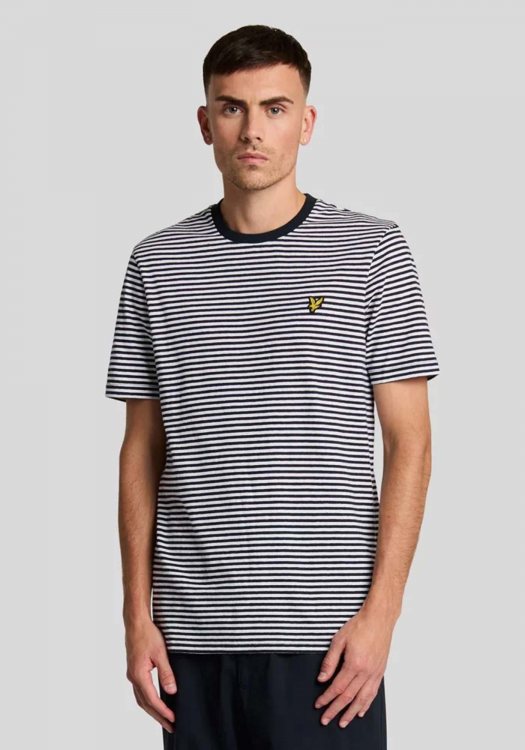 Lyle & Scott Μπλούζα της σειράς Striped Jersey - TS2232V  W403 White/Newport Navy