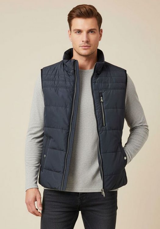 The Bostonians Αμάνικο Μπουφάν της σειράς Basic - 3W380228 T50 Navy Blue