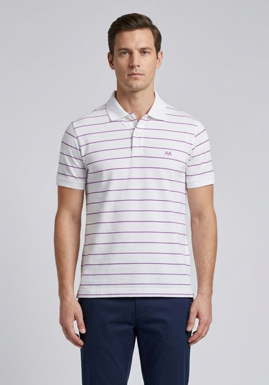 Thomas Burberry Polo Stripe - 21399 12563 4009 White/Pink