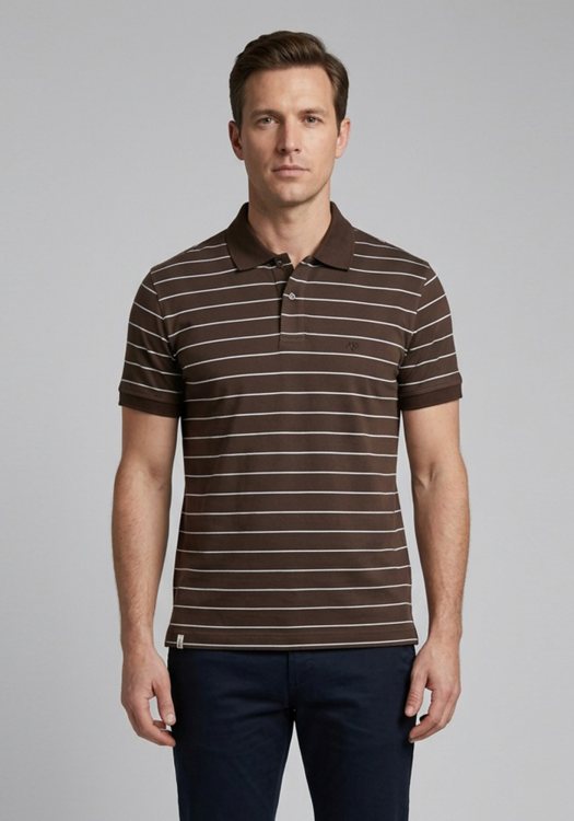 Thomas Burberry Polo Stripe - 21399 12563 6004 Brown/White