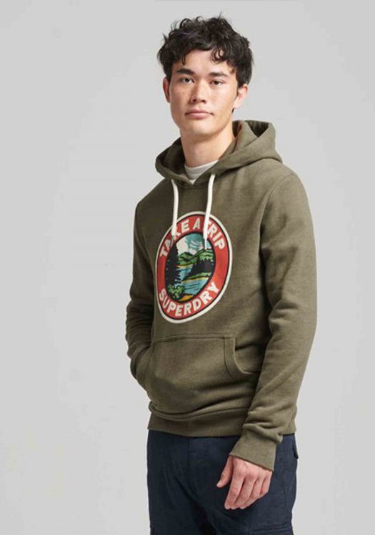 Superdry Φούτερ της σειράς Travel - M2011958A AA5 Olive Marl 