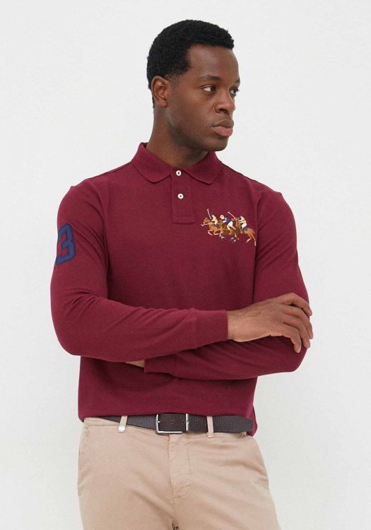 Polo Ralph Lauren Mesh Polo της σειράς Triple Pony - 710814438 009 Bordo