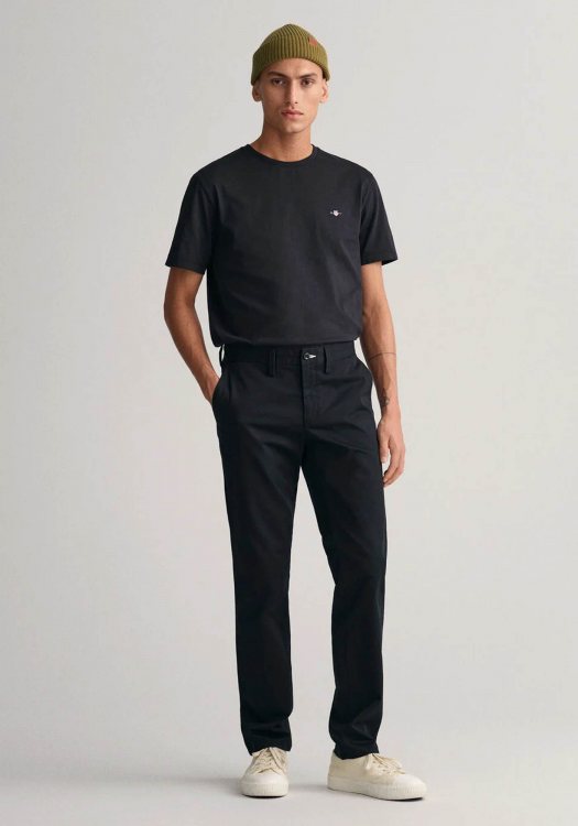 GANT Υφασμάτινο Παντελόνι της σειράς Twill - 1505221 005 Black