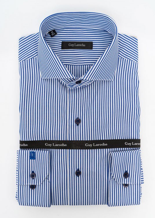 Sold out - Guy Laroche Πουκάμισο της σειράς Stripe - GLES18285 CL -1 2 Blue