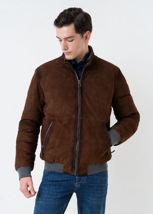 Milestone Suede Bomber της σειράς MS Bonello - 331603 20760 1 25 Brown