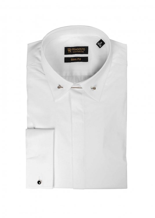 Fragosto Πουκάμισο σε Slim γραμμή - 21SS21 10 White 