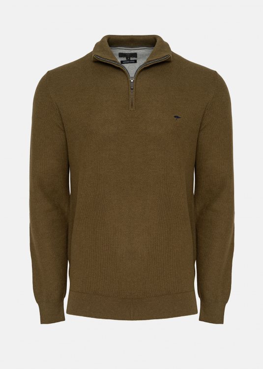 Fynch Hatton Pullover της σειράς Zip Troyer - 1414 222 709 Deep Forest