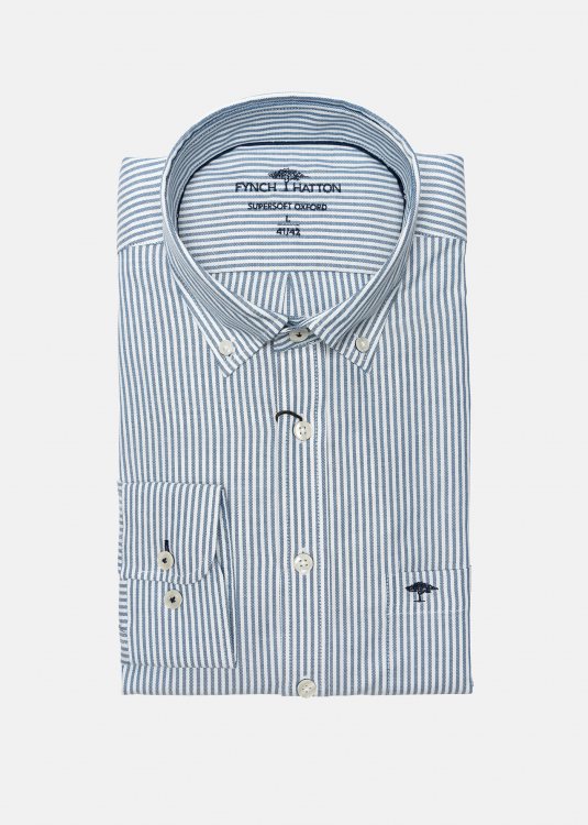 Fynch Hatton Πουκάμισο της σειράς Soft Oxford - 1000 5500 5570 Navy Stripe