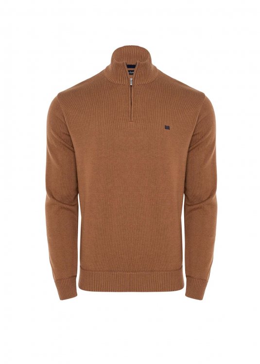 Guy Laroche Half Zip Πλεκτή μπλούζα -  GL2129202 016 Brown