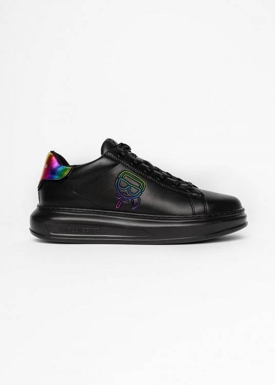Karl Lagerfeld Δερμάτινα Sneakers της σειράς Kapri Mens - KL52531 001 Black Iridescent
