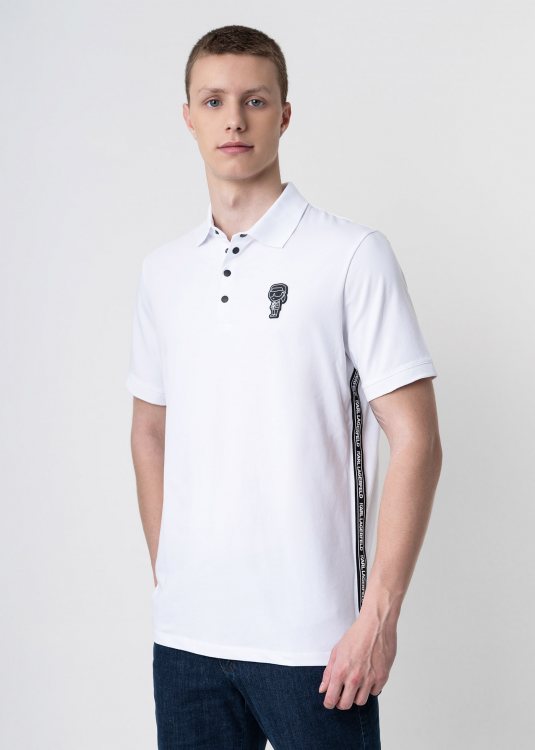 Karl Lagerfeld Polo Μπλούζα της σειράς Pressbutton - 745023 542221 10 White