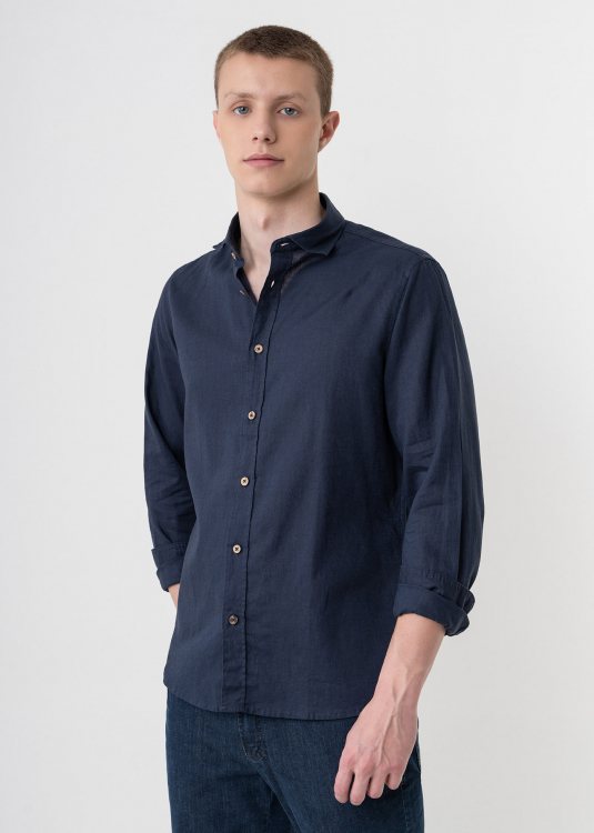 Hamaki Ho Πουκάμισο της σειράς Linen - CE1257H Dark Blue