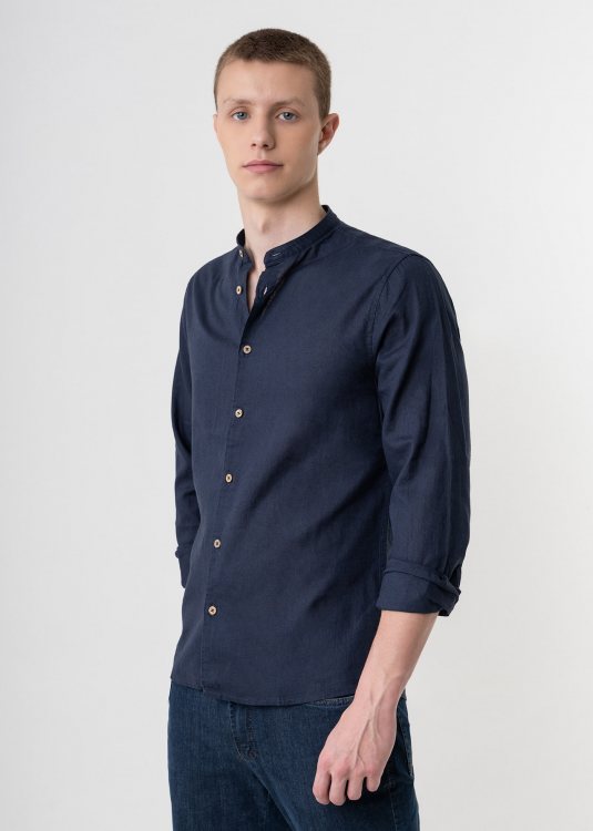 Hamaki Ho Πουκάμισο της σειράς Linen - CE1233H Dark Blue