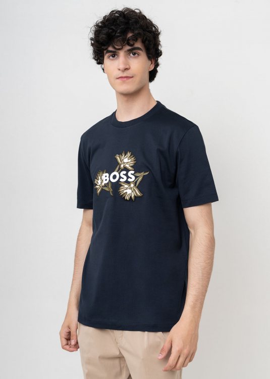 BOSS Κοντομάνικη T-shirt της σειράς Thompson 121 - 50536796 404 Dark Blue