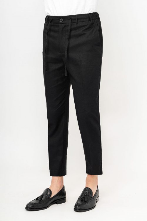 Hamaki Ho Λινό Παντελόνι της σειράς Chino - PSE1753H Black