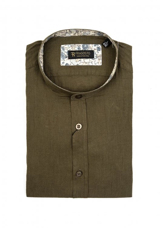 Fragosto Λινό Πουκάμισο της σειράς Exclusive - SS21SSM02 005  Khaki