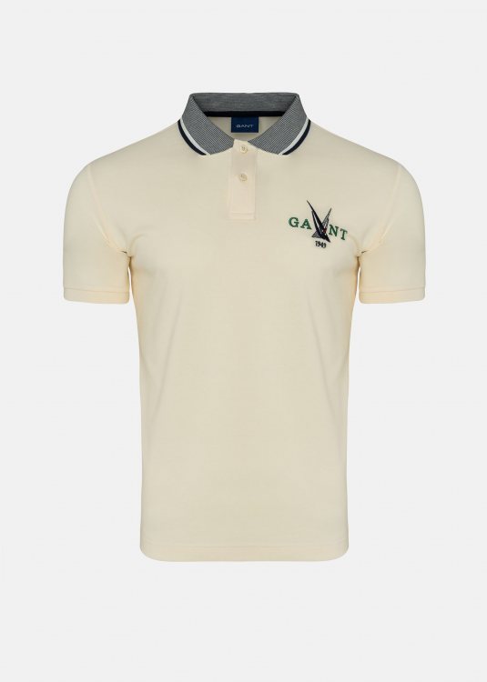 GANT Piqué Polo Μπλούζα της σειράς Sail - 2062015 130 Cream