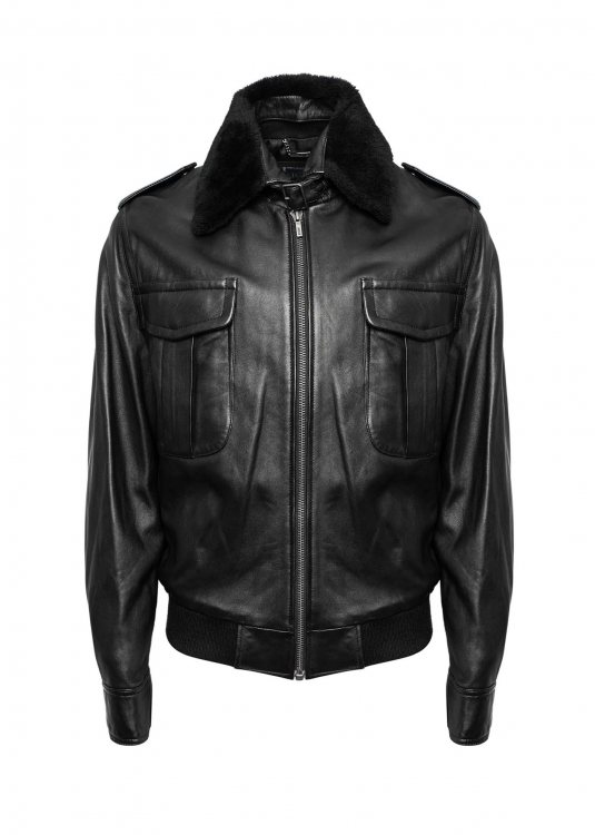 Joop Δερμάτινο Bomber Jacket - 52782 100 990 Black