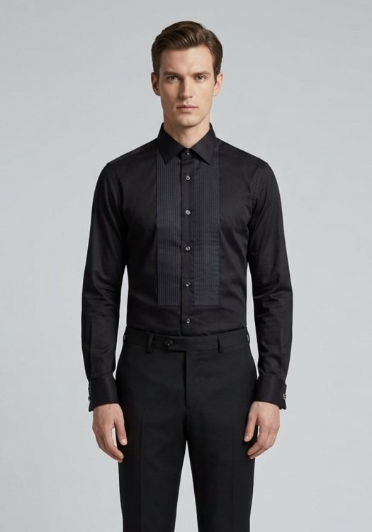 VERSACE 19.69 ABBIGLIAMENTO SPORTIVO SRL Πουκάμισο Plisse - 11.37 Black