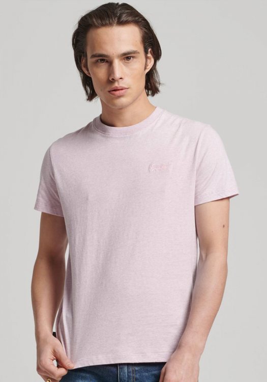 Superdry Κοντομάνικη Μπλούζα της σειράς Vintage Logo - M1011245A 02R Pale Pink Marl