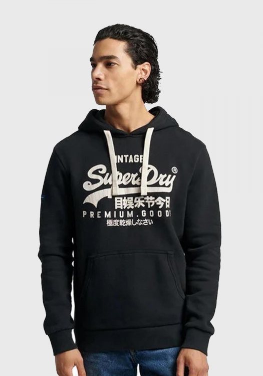 Superdry Hoodie της σειράς Vintage Logo - M2012063A 02A Black