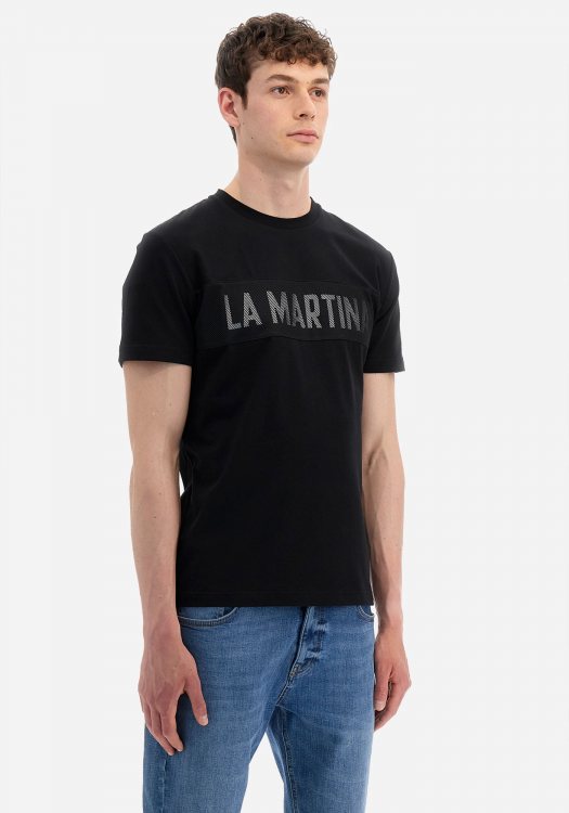 La Martina Κοντομάνικη Μπλούζα της σειράς Yeshuda - YMR305 JS324 09999 Black