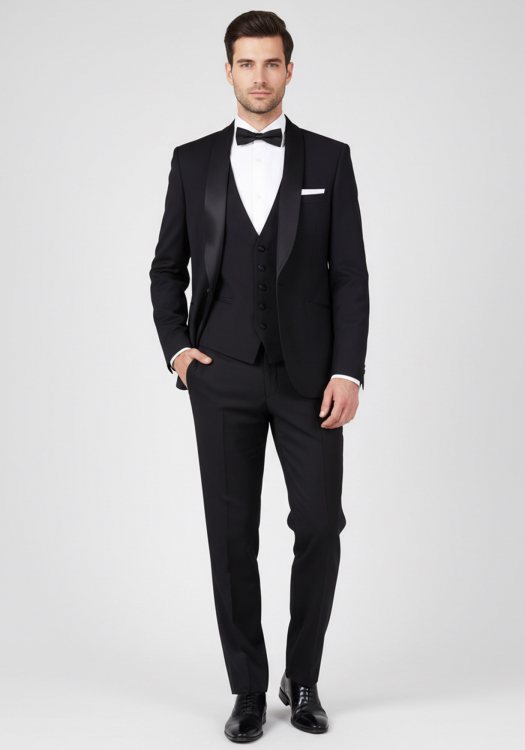 Fragosto 2 Pieces Κοστούμι της σειράς Tuxedo - Super Black