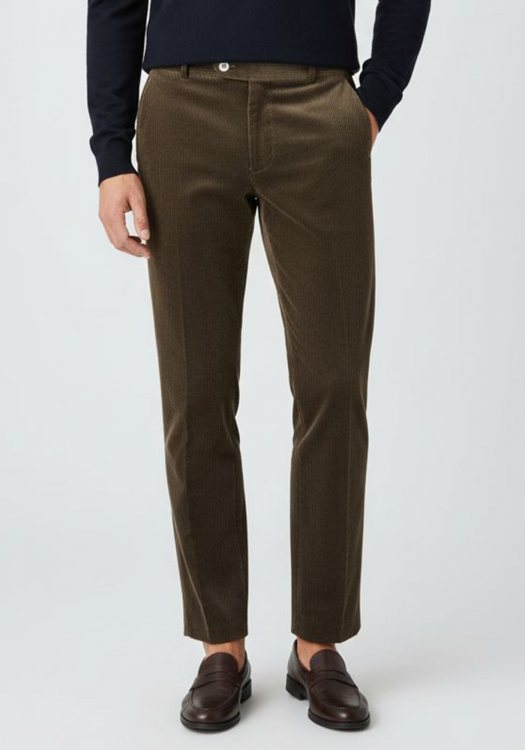 Ανδρικό Κοτλέ Παντελόνι Udine σε κανονική γραμμή - Brown 220