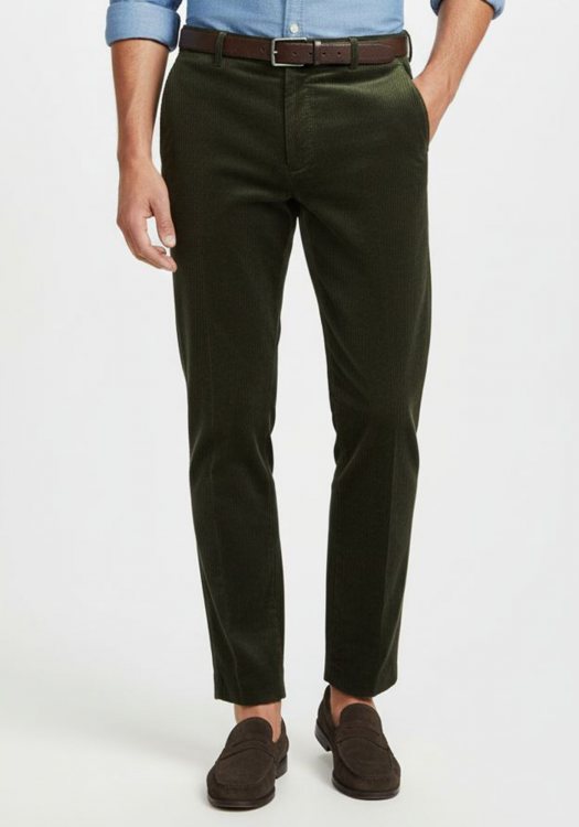 Ανδρικό Κοτλέ Παντελόνι Udine σε κανονική γραμμή - Dark Forest 480