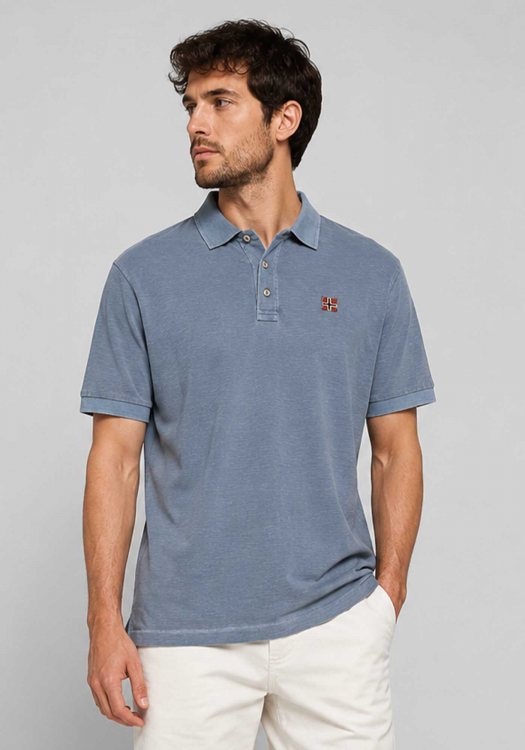 Napapijri Μπλούζα Polo - N0YG4BI93 I93 Captain Blue