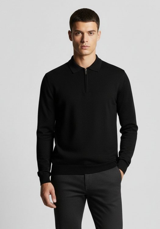 Hamaki Ho Μπλούζα της σειράς Zip Polo - MI3194H Black