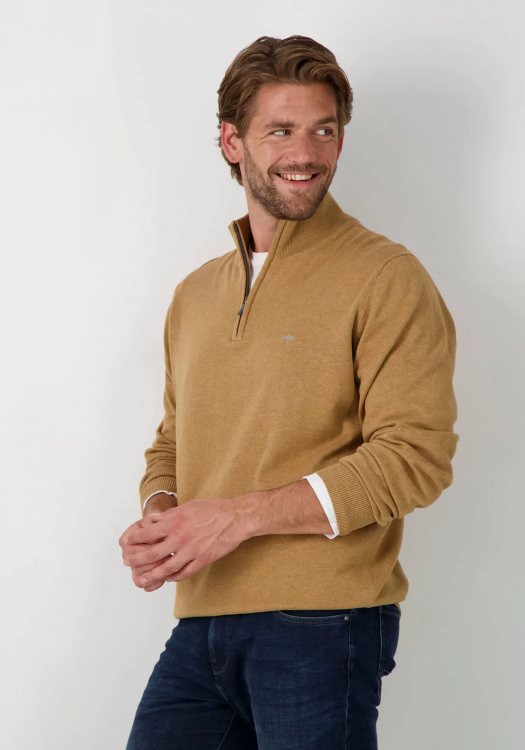 Fynch Hatton Pullover της σειράς Zip Troyer - 1213 215 843 Camel