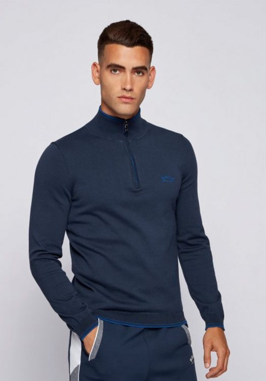 BOSS Half Zip Jumper της σειράς Zitom W21 - 50456100 410 Blue