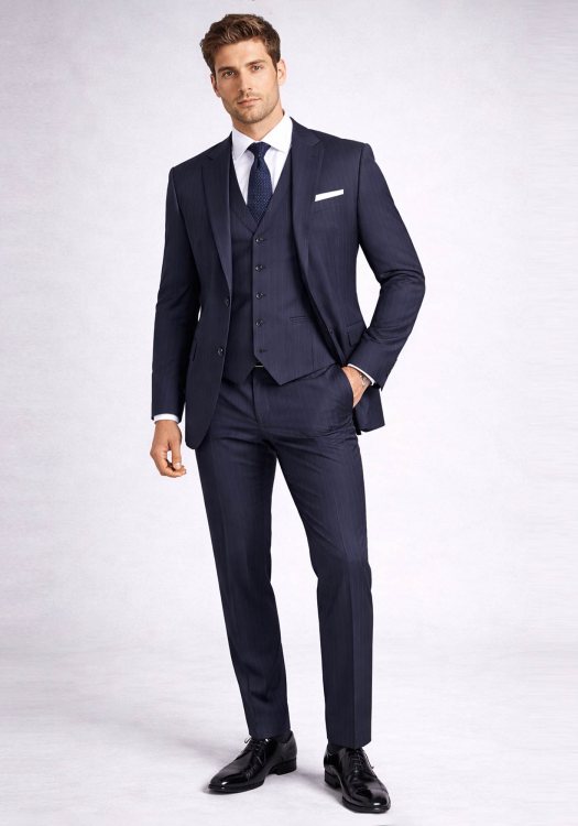 V1969 3 Pieces Κοστούμι Luca - 07.37.LUCA Navy