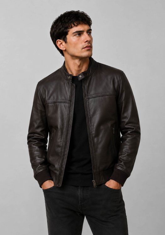 Guy Laroche Δερμάτινο Jacket Bomber -  GL251 01 03 Brown
