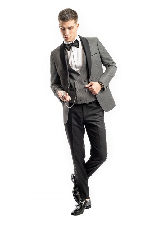 Κοστούμι Tuxedo Extra Slim Fit 0191-285  - 001 Black/ Grey