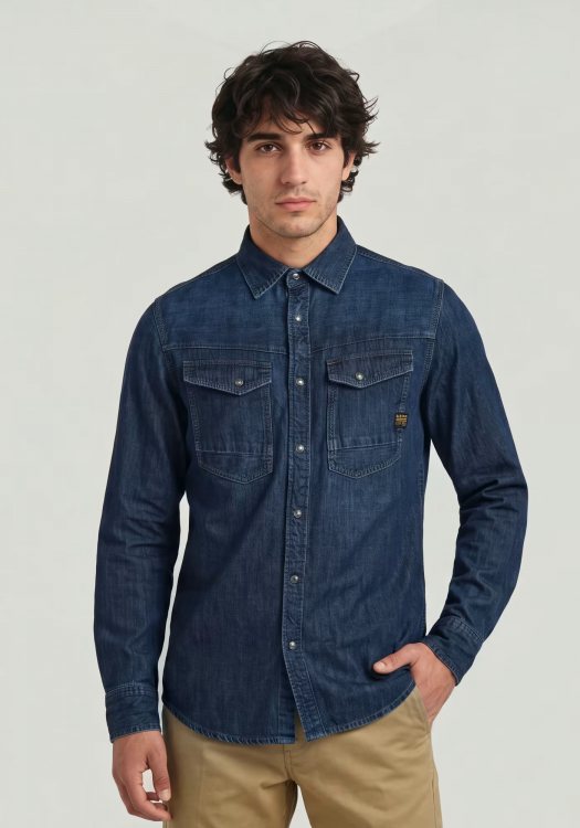 G Star Denim Πουκάμισο Dakota - D23616 D252 G133 Dark blue