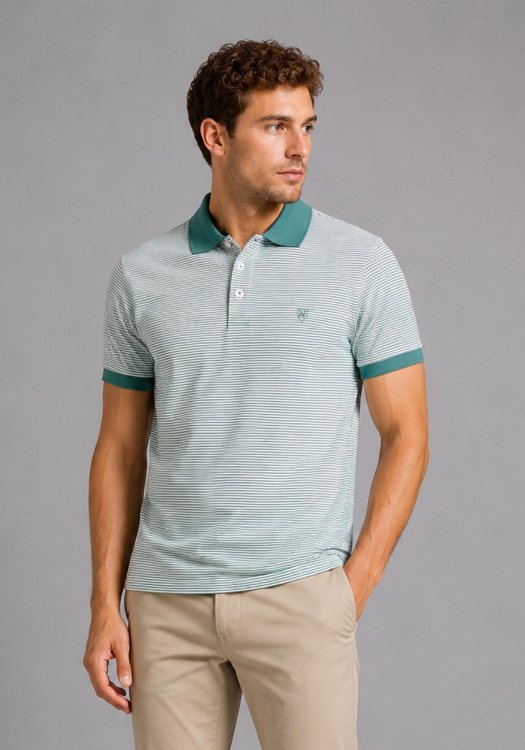 Thomas Burberry Polo Μπλούζα Stripe - 21486 12755 2108 Green White