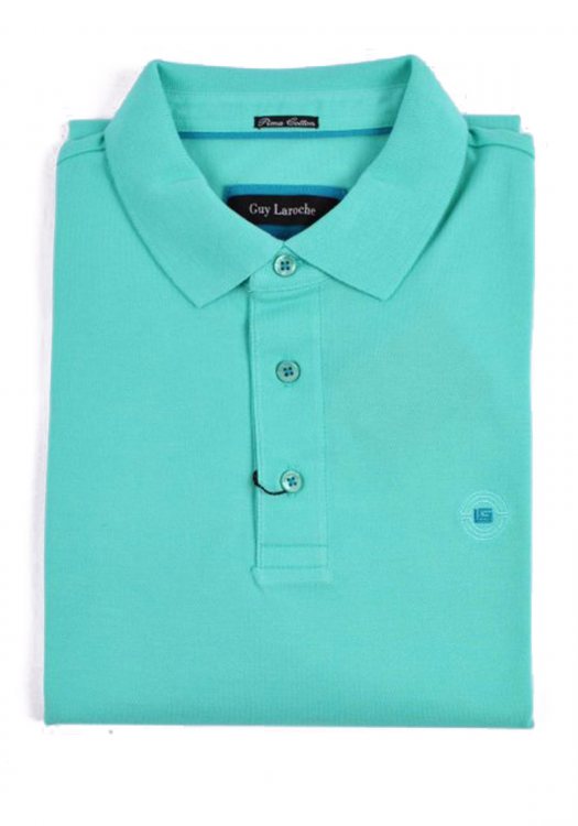 Guy Laroche Polo Μπλούζα της σειράς Pima Cotton σε κανονική γραμμή - GL2119090 020 Aqua