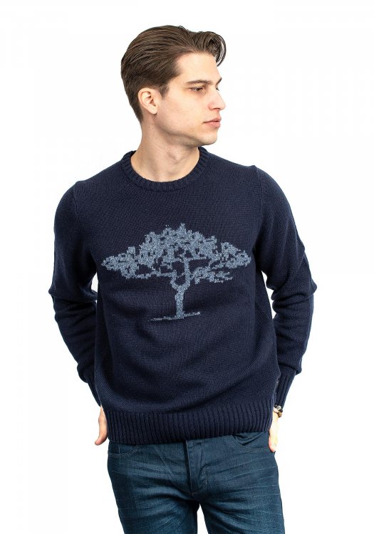 Fynch Hatton Knitted Sweater - 1219 420 687 Navy