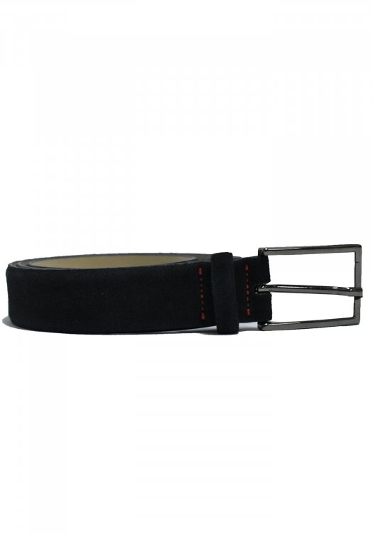 HUGO Suede Leather belt 50332883 - Navy