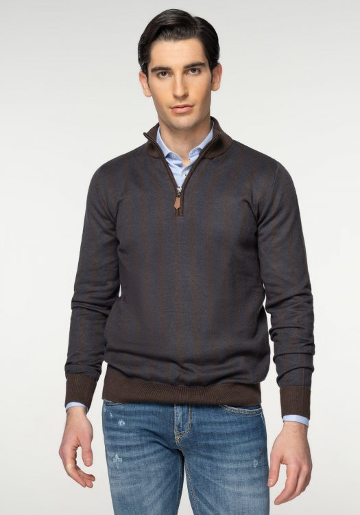 Aritsti Italiani Sweater της σειράς Zip - A127309A 14 Brown
