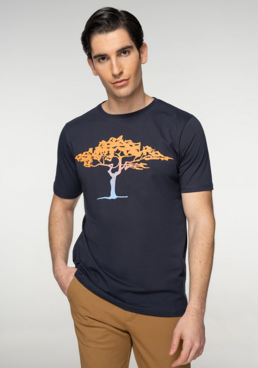 Fynch Hatton Κοντομάνικη T Shirt της σειράς Organic - 1303 1808 685 Navy