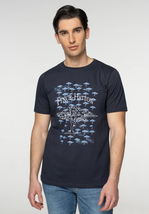 Fynch Hatton Κοντομάνικη T Shirt της σειράς Organic - 1304 1804 685 Navy